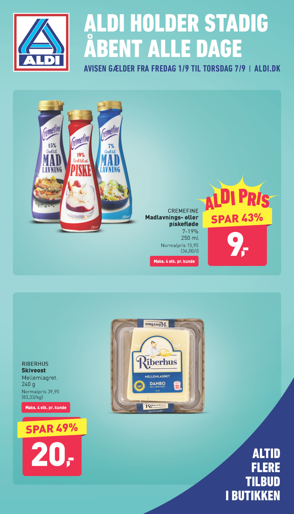 Aldi tilbudsavis fra 01.09.2023 Side.1 