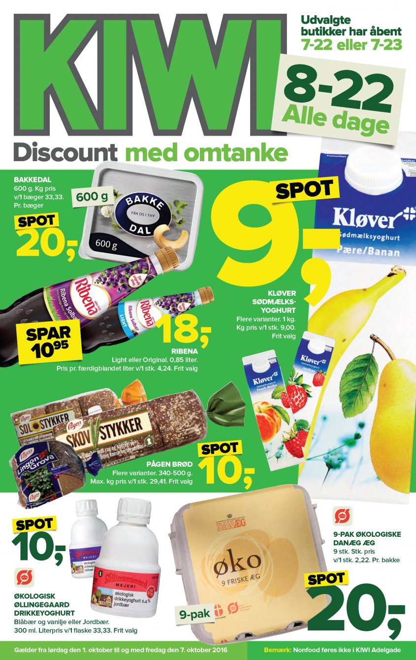 KIWI tilbudsavis fra 01.10.2016 Side.1 