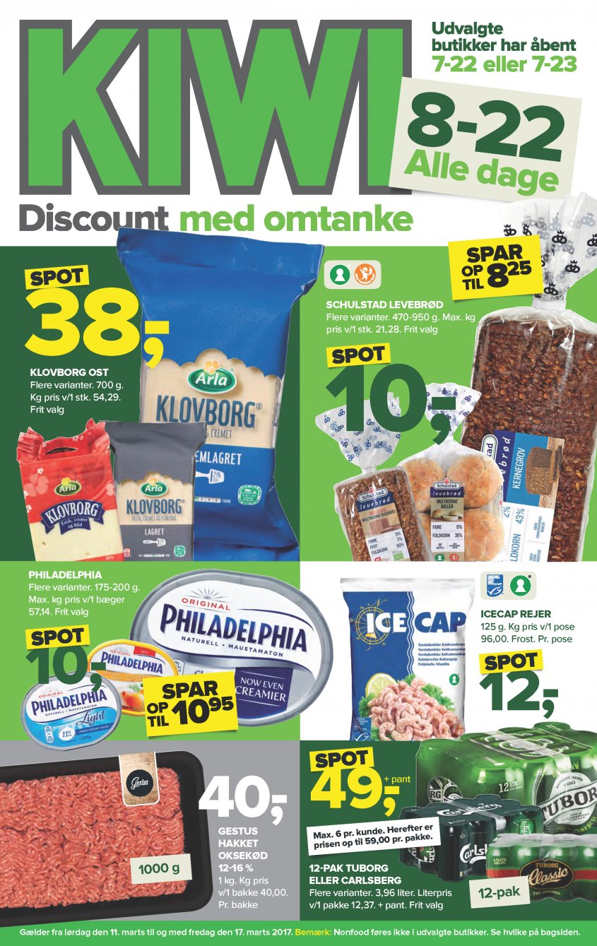 KIWI tilbudsavis fra 11.03.2017 Side.1 