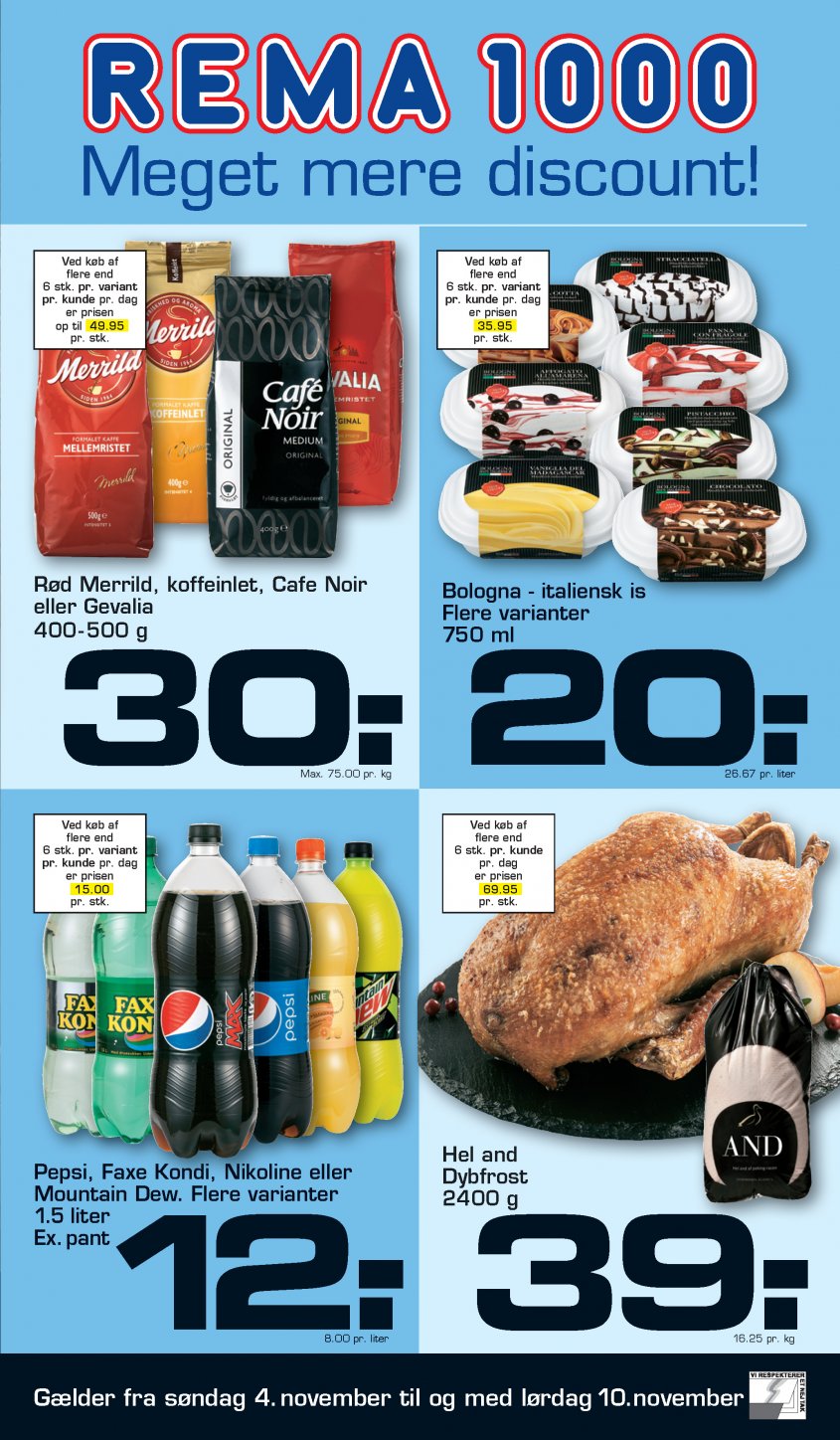 REMA 1000 tilbudsavis 04.11.2018 Side.1